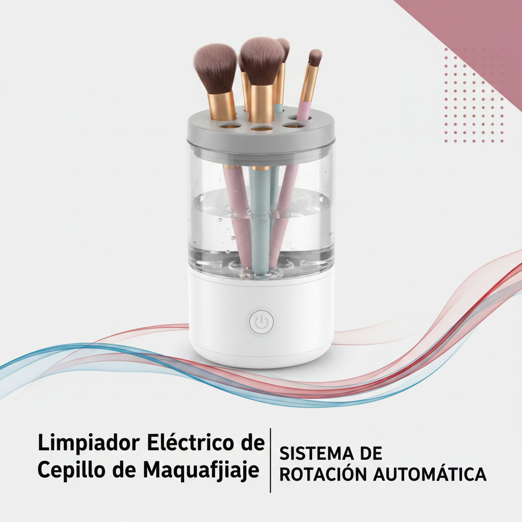 Limpiador Eléctrico de Brochas de Maquillaje – Limpieza Profunda y Rápida