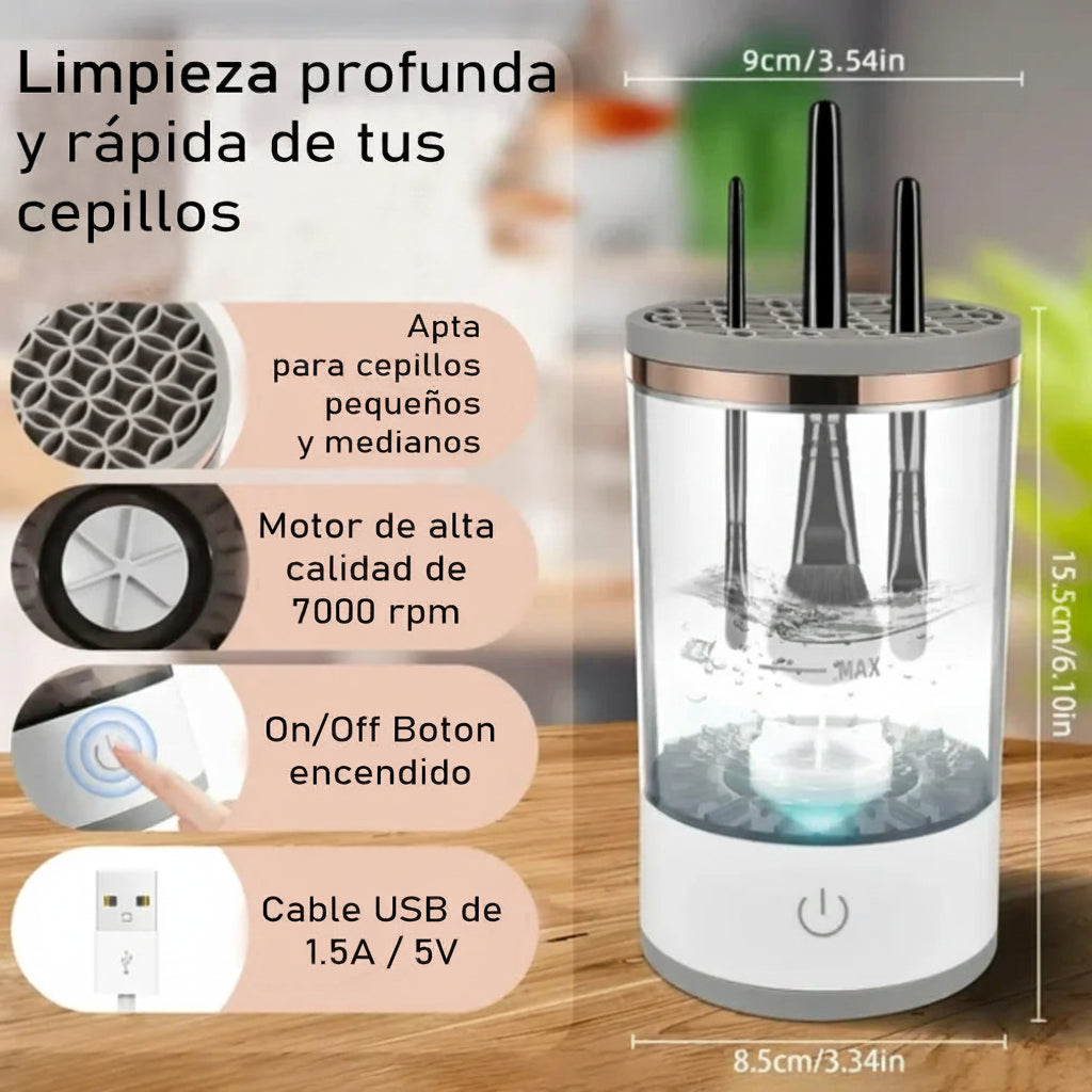 Limpiador Eléctrico de Brochas de Maquillaje – Limpieza Profunda y Rápida
