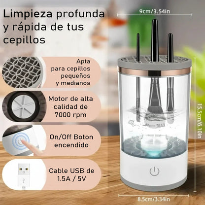 Limpiador Eléctrico de Brochas de Maquillaje – Limpieza Profunda y Rápida