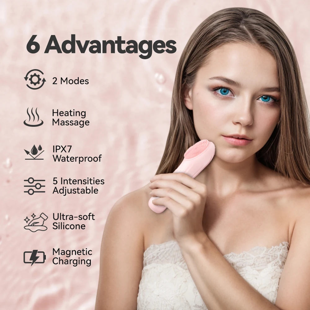 Cepillo Facial Sónico Recargable – Limpieza Profunda, Exfoliación y Cuidado de la Piel